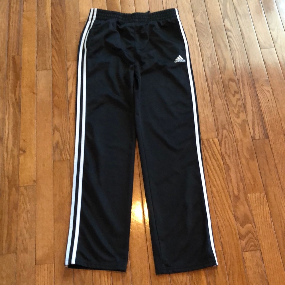adidas Black Sweatpants with White Stripes Kids